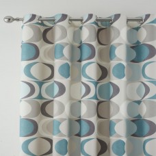 Fusion Sander Duck Egg Lined Eyelet Curtains and Cushion